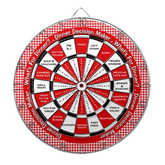 Cible De Fléchettes Décideur du dîner en rouge À damiers nappe (Devant)