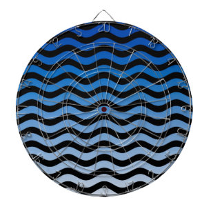 Cible De Fléchettes Decor de stripes bleues
