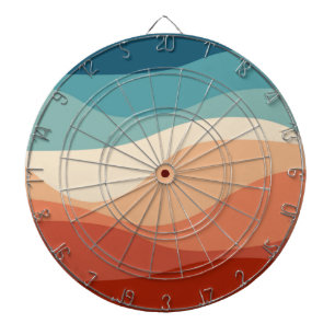 Cible De Fléchettes Décor des vagues de style rétro coloré