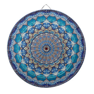 Cible de fléchettes décorative bleue