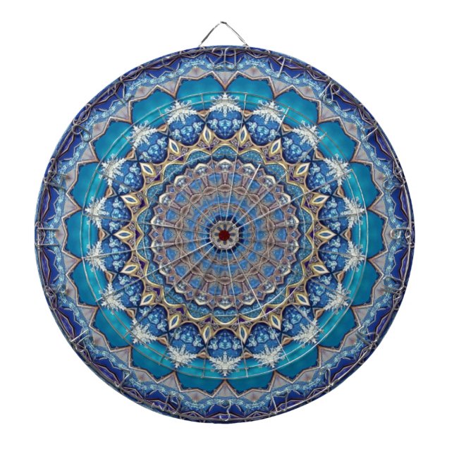 Cible de fléchettes décorative bleue (Devant)