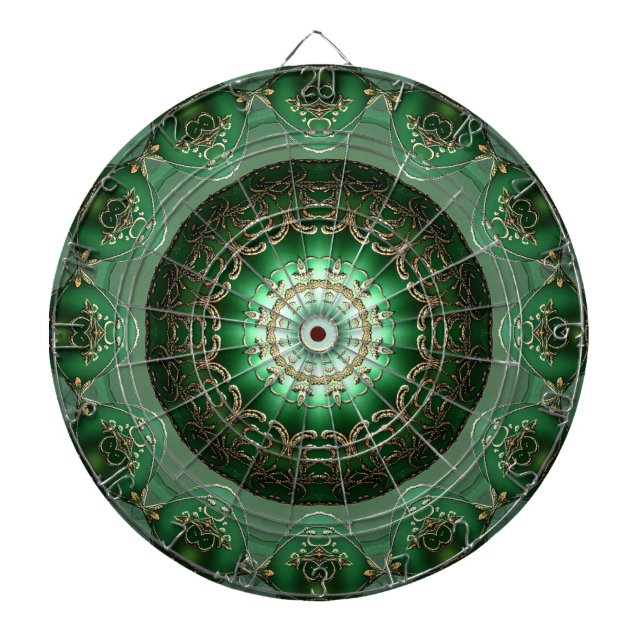 Cible de fléchettes décorative florale verte (Devant)