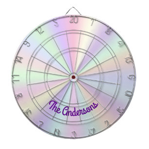 Cible De Fléchettes Dégradé Radial Arc-en-ciel Iridescent Pastel