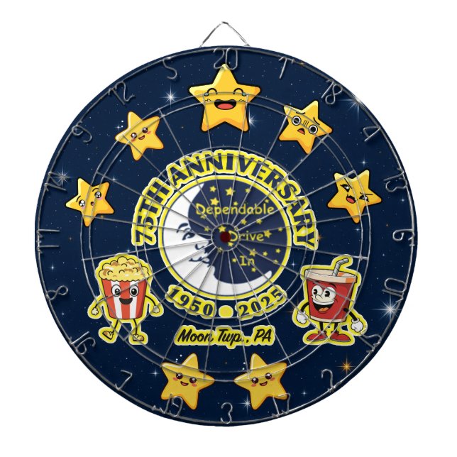 Cible De Fléchettes Dependable Drive In 75th Anniversary Dartboard (Devant)