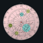 Cible de flechettes des étoiles atomiques rose<br><div class="desc">Ce motif de Cible de flechettes de Starbursts atomique rose Iconique présente des étoiles atomiques emblématiques. C'est vrai ! L'ancienne école, l'arrière - plan de couleur rose Première dame avec des taches d'or est la toile de fond parfaite pour le céleri turquoise, apaisant et kitsch cercles de couleur vert poire....</div>