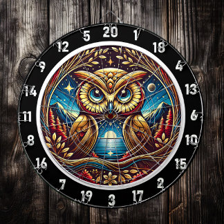Cible De Fléchettes Design en Dartboard brillant de Chouette céleste