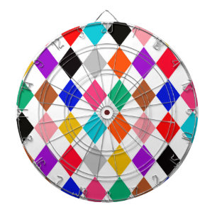 Cible De Fléchettes Design Motif multicolore Harlequin Diamonds