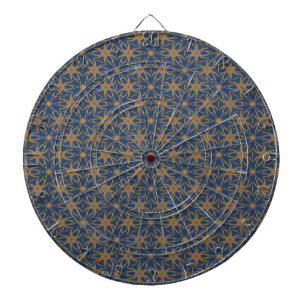 Cible De Fléchettes Design Pétale Bleu et Or