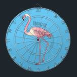 Cible De Fléchettes dessin animé d'oiseau Flamant rose<br><div class="desc">dessin animé d'oiseau Flamant rose</div>