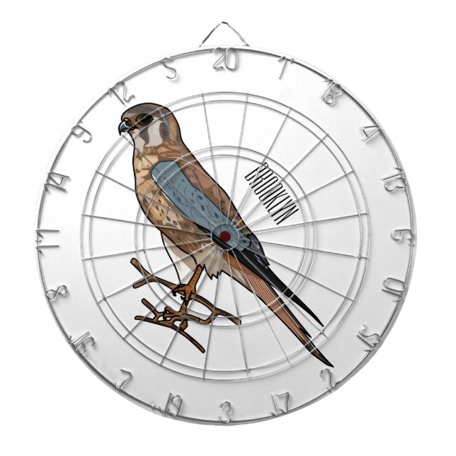Cible De Fléchettes dessin animé d'oiseau-kestrel américain (Devant)