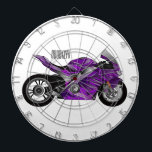 Cible De Fléchettes Dessin de moto de sport violet<br><div class="desc">Dessin de moto de sport violet</div>