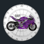 Cible De Fléchettes Dessin de moto de sport violet<br><div class="desc">Dessin de moto de sport violet</div>