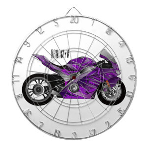 Cible De Fléchettes Dessin de moto de sport violet