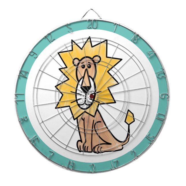 Cible De Fléchettes dessin mignon lion enfants retro safari jungle ani (Devant)