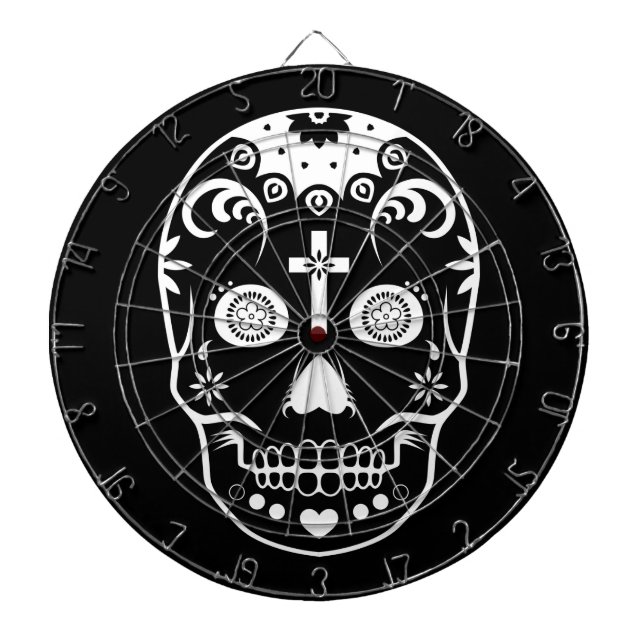 Cible De Fléchettes dia de los muertos crâne à sucre (Devant)