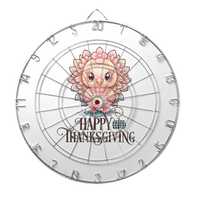 Cible De Fléchettes Dinde de Thanksgiving mignonne (Devant)