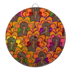 Cible De Fléchettes Dindes de Thanksgiving Colorées Amusantes