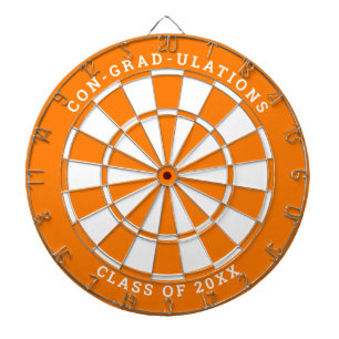 Cible De Fléchettes Diplôme Orange & Blanc Texte personnalisé