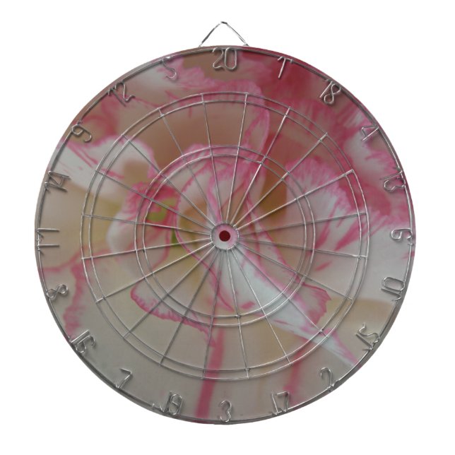 Cible de flechettes d'oeillet blanc et rose (Devant)