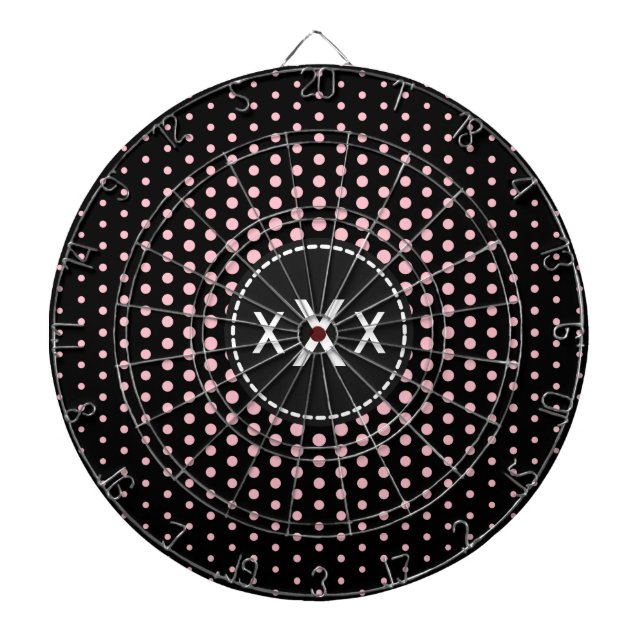 Cible De Fléchettes Dots Techno rose Monogramme moderne (Devant)