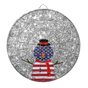 Cible De Fléchettes Drapeau américain patriotique Snowman Parties scin