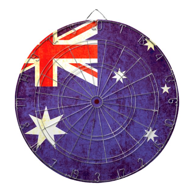 Cible De Fléchettes Drapeau australien style ancien (Devant)