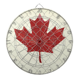 Cible De Fléchettes Drapeau canadien. Clôture de lien de chaîne. Rusti