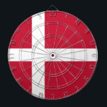 Cible De Fléchettes Drapeau Danemark<br><div class="desc">Drapeau du Danemark: "Guds hjælp,  Folkets kærlighed,  Danmarks styrke" → "L'aide de Dieu,  l'amour du peuple,  la force du Danemark".
Il est composé d'une croix scandinave blanche sur un beau fond rouge.</div>