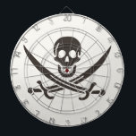 Cible De Fléchettes Drapeau de crâne obsidien Drapeau de pirate Calico<br><div class="desc">Un faible crâne grondait à travers les vagues, non pas de la tempête qui brasse à l'horizon, mais de la gorge du capitaine Jack. Ses yeux sombres, généralement rayonnants de mauvais goût, brillaient d'un étincelle tandis qu'il inspectait le navire qui approchait. La "Revenge", son sloop, s'est légèrement inclinée dans l'eau...</div>