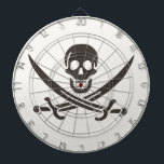 Cible De Fléchettes Drapeau de crâne obsidien Drapeau de pirate Calico<br><div class="desc">Un faible crâne grondait à travers les vagues, non pas de la tempête qui brasse à l'horizon, mais de la gorge du capitaine Jack. Ses yeux sombres, généralement rayonnants de mauvais goût, brillaient d'un étincelle tandis qu'il inspectait le navire qui approchait. La "Revenge", son sloop, s'est légèrement inclinée dans l'eau...</div>