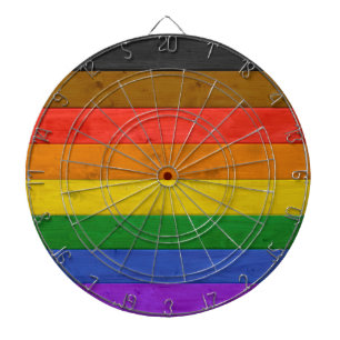 Cible De Fléchettes Drapeau de fierté gay inclusif de SlipperyJoe text