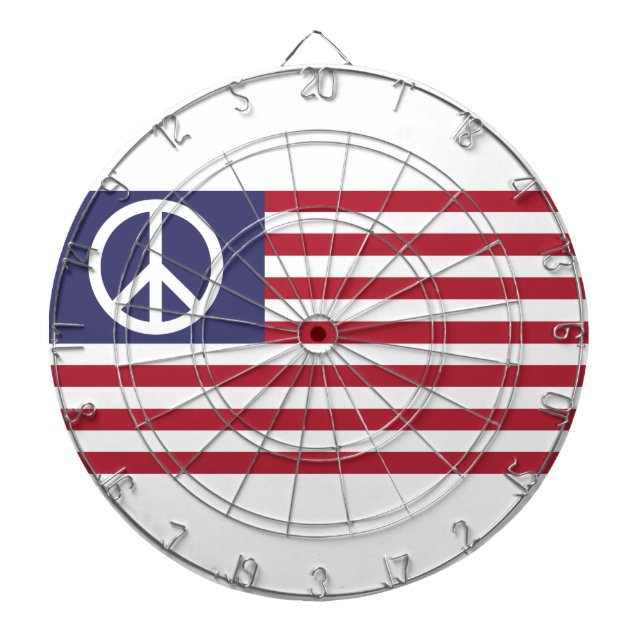 Cible De Fléchettes Drapeau de la paix des États-Unis (Devant)