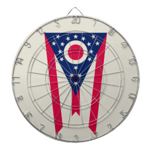 Cible De Fléchettes Drapeau de l'Ohio : La Bannière de l'État Buckeye