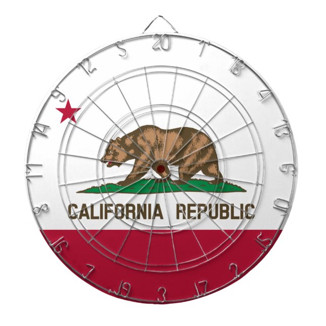 Cible De Fléchettes Drapeau de l'Ours de la République de Californie : (Devant)