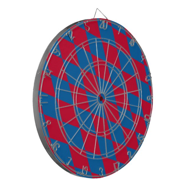 Cible De Fléchettes Drapeau diamant Bavière bleu et rouge Motif (Devant gauche)