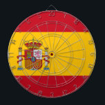 Cible De Fléchettes Drapeau espagnol (Espagne)<br><div class="desc">Ce dessin présente le drapeau de l'Espagne (connu en espagnol comme "España"), officiellement connu sous le nom de Royaume d'Espagne (en espagnol, "Reino de España"), qui est un pays du sud-ouest de l'Europe avec quelques poches de territoire à travers le détroit de Gibraltar et l'océan Atlantique. Son territoire continental européen...</div>