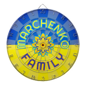 Cible De Fléchettes Drapeau fleur bleu et jaune classique ukrainien PE