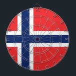 Cible De Fléchettes Drapeau Norvège<br><div class="desc">Drapeau de la Norvège: "Alt for Norge" → "Tout pour la Norvège".
Le drapeau de la Norvège est rouge,  avec une croix bleue bordée de blanc.</div>