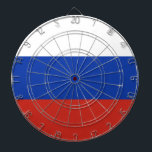 Cible De Fléchettes Drapeau Russie tricolore<br><div class="desc">Le drapeau de la Russie est composé de trois bandes horizontales: blanche,  bleue et rouge.</div>