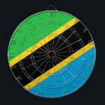 Cible De Fléchettes Drapeau tanzanien<br><div class="desc">Ce dessin présente le drapeau national de la Tanzanie (officiellement connue sous le nom de République-Unie de Tanzanie), qui est un pays d'Afrique de l'Est; il est situé dans la région des Grands Lacs africains. Le Kilimandjaro, la plus haute montagne d'Afrique, est situé dans le nord-est de la Tanzanie. La...</div>
