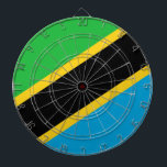 Cible De Fléchettes Drapeau tanzanien<br><div class="desc">Ce dessin présente le drapeau national de la Tanzanie (officiellement connue sous le nom de République-Unie de Tanzanie), qui est un pays d'Afrique de l'Est; il est situé dans la région des Grands Lacs africains. Le Kilimandjaro, la plus haute montagne d'Afrique, est situé dans le nord-est de la Tanzanie. La...</div>