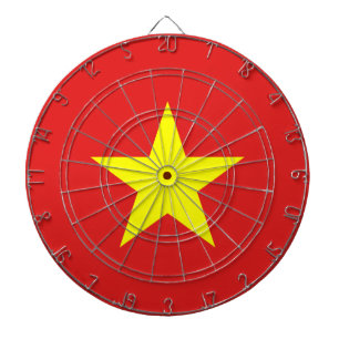 Cible De Fléchettes Drapeau Vietnam Jaune Star Dartboard