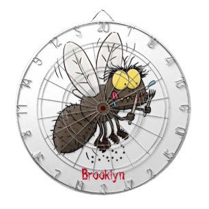 Cible De Fléchettes Drôle dessin animé d'insecte de la mouche à cheval