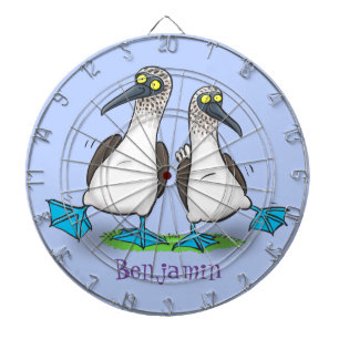 Cible De Fléchettes Drôle, joyeux croquis à pieds bleus dansant dessin