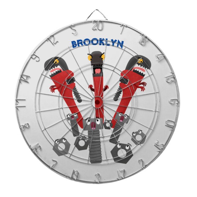 Cible De Fléchettes Drôle outil monstre de clé humour dessin animé (Devant)