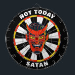 Cible De Fléchettes Drôle Pas Aujourd'Hui Satan Dartboard<br><div class="desc">Personnalisez ce somptueux tableau de bord avec un accueil personnalisé. Conçu pour vous par Blackberry Boulevard.</div>