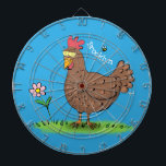 Cible De Fléchettes Drôle poulet rustique whimsical dessin animé<br><div class="desc">Ce drôle de poulet dans la cour. Ajoutez votre propre texte pour le rendre spécial.</div>