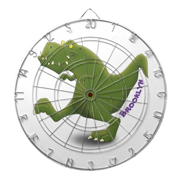 Cible De Fléchettes Drôle T rex dinosaure dessin animé humour (Devant)