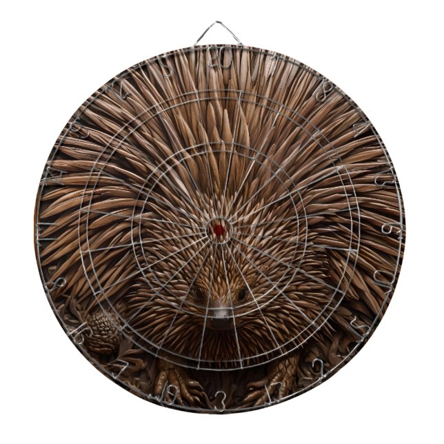 Cible De Fléchettes Echidna Australienne En Bois Câblé, (Devant)