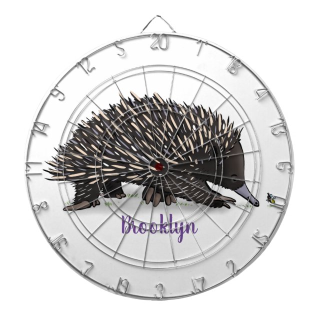 Cible De Fléchettes Echidna mignonne avec dessin animé d'abeille (Devant)